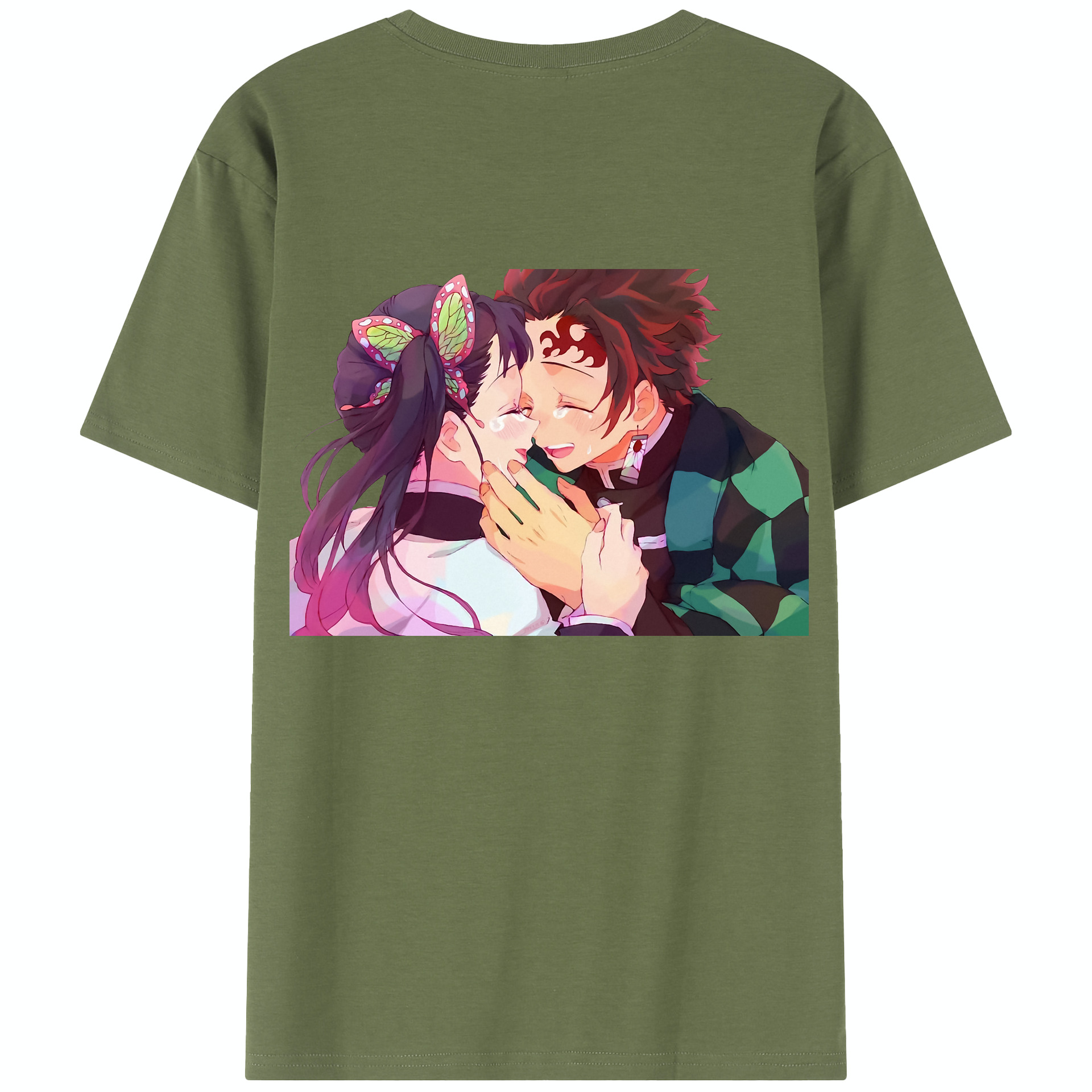 （画像用） 鬼滅の刃 竈門 炭治郎／かまど たんじろう Kamado Tanjirou 綿100％半袖Tシャツ（背面プリント）